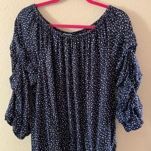 Blue polka dot blouse